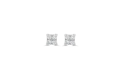 10K Gold 0.12ct Diamond Mirage Princess Illusion Studs