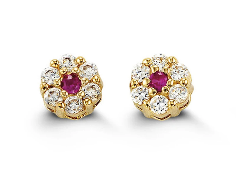 14kt Gold Baby Bella Flower Studs