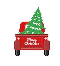 Merry Christmas Truck Burping Cloth