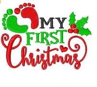 My First Christmas Burping Cloth