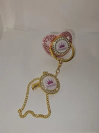 Rhinestone Pacifier with clip