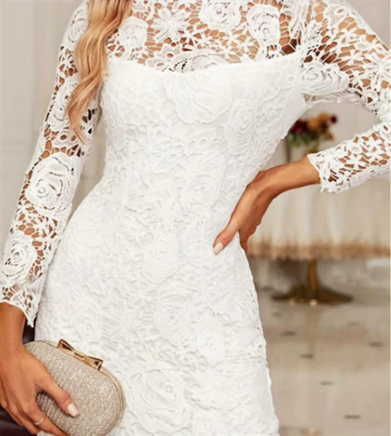 White Elegant Lace Dress