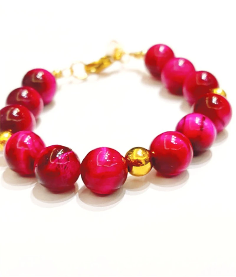 Red Rose Tiger Eye Bracelet