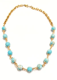 Natural Lake Blue Shell Turquoise Necklace