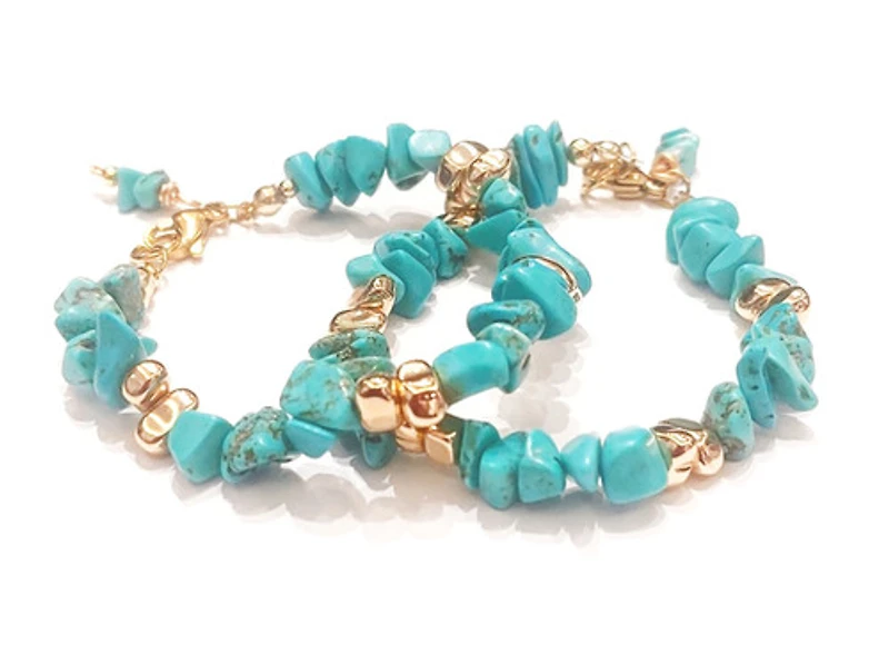 Natural Turquoise Stone Chips Bracelet