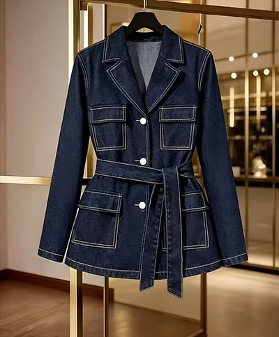 Belted Denim Jacket