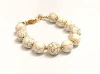 Natural Stone White Howlite- Turquoise