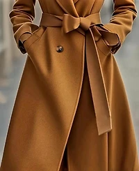 Camel Trench Belted Coat