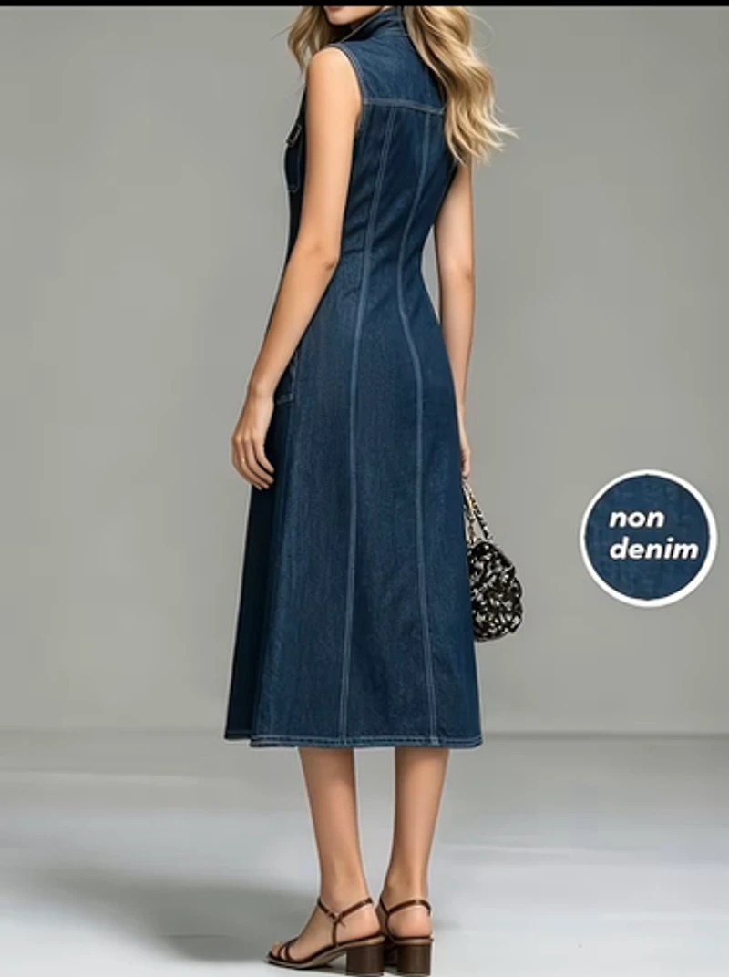 Stylish Sleeveless Front Zip Dress