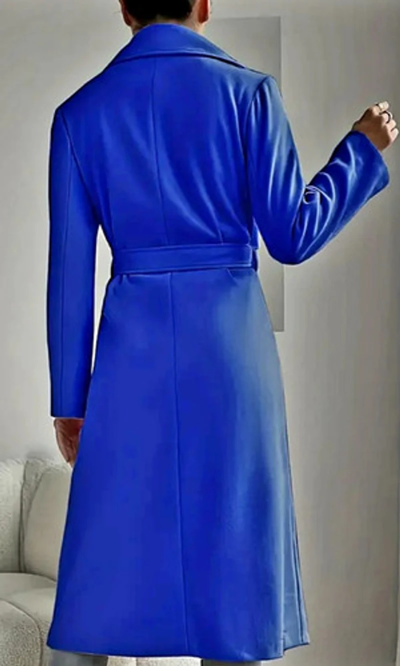 Belted Royal Blue Trench Coat
