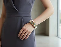 Burmese Jade - Floral Porcelain Bracelet