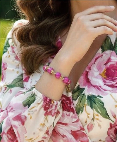 Natural Turquoise Fuchsia Stone Bracelet