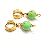 Natural Green Shell Howlite Turquoise  Earring 