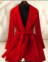 Elegant Stand Collar Tied Waist Coat