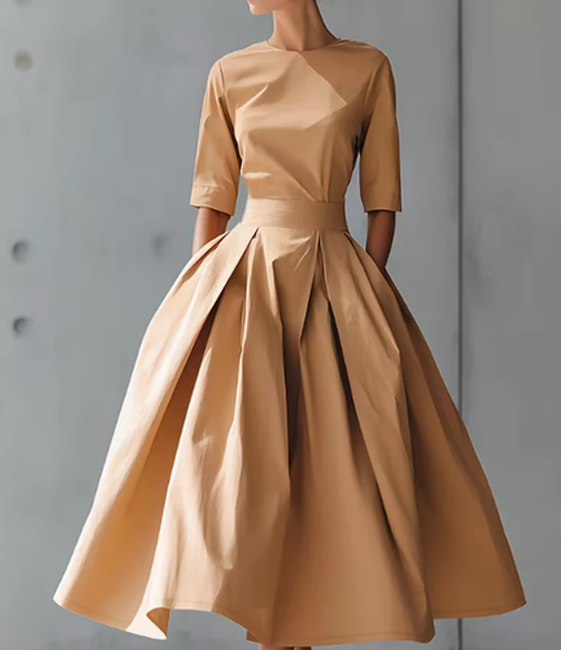 Maxi Dress with Waist-Cinching