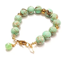 Natural Green Golden  Thread Stone Bracelet