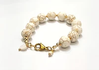 Natural Stone White Howlite- Turquoise