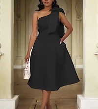 Black One Shoulder Gown