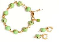 Natural Green Shell Howlite Turquoise  Earring 