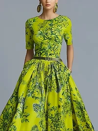 Elegant Floral  Print Maxi Dress