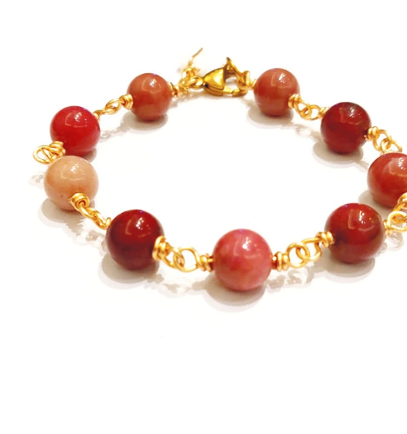 Rhodochrosite Stone Bracelet