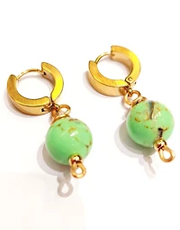 Natural Green Shell Howlite Turquoise  Earring 