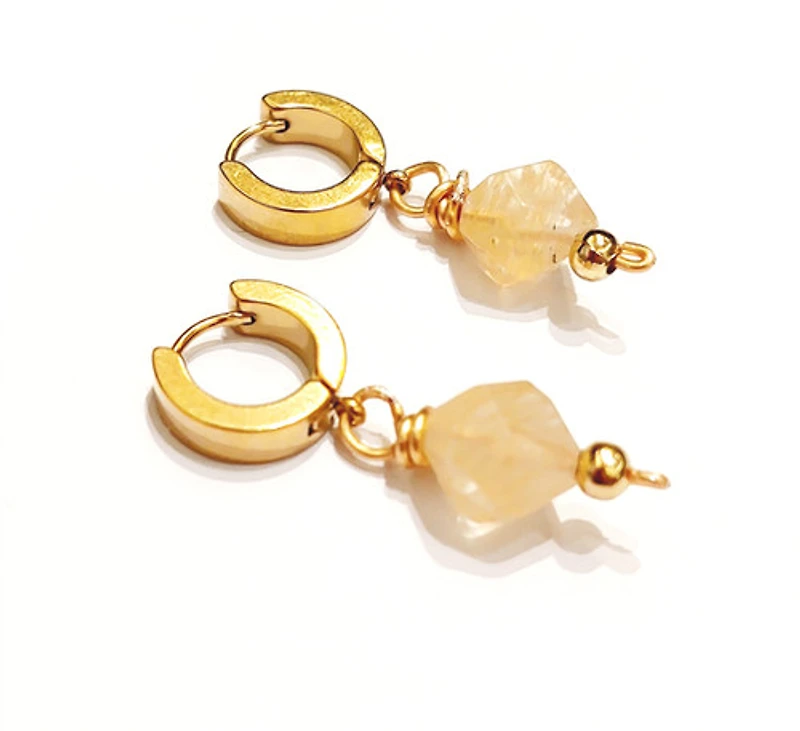 Natural Faceted Citrine Earring