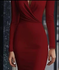 Elegant V-Neck Long Sleeve Bodycon Dress