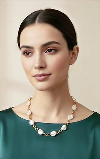 Baroque Necklace 24K Gold Plated