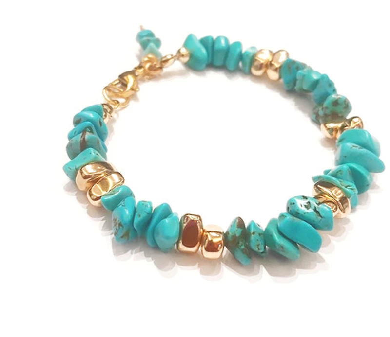 Natural Turquoise Stone Chips Bracelet