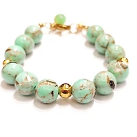 Natural Green Golden  Thread Stone Bracelet