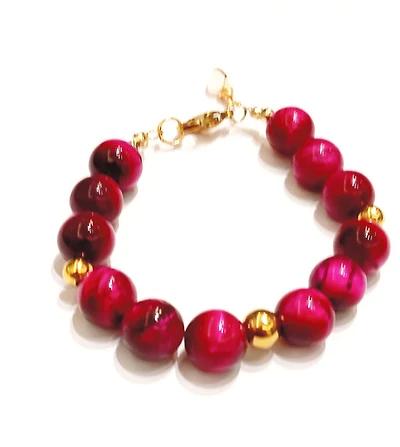 Red Rose Tiger Eye Bracelet