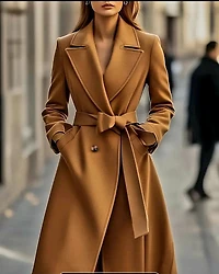 Camel Trench Belted Coat
