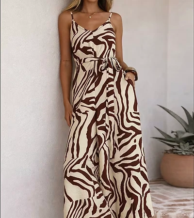 Zebra Print Jump Suit
