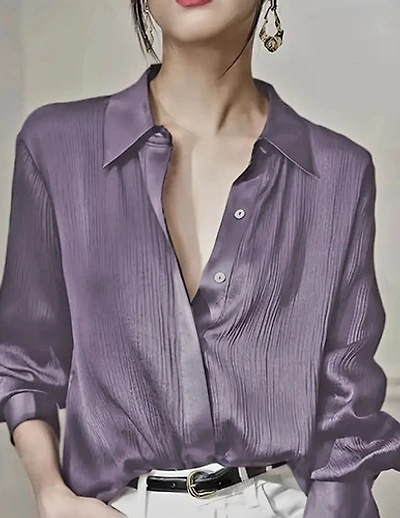 Light Purple  Satin-Finish Shir