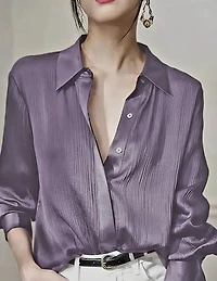 Light Purple  Satin-Finish Shir