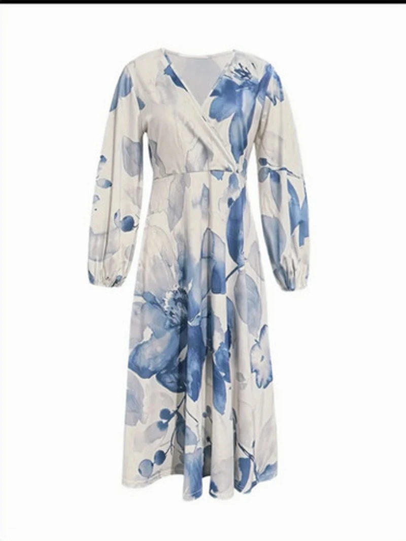 Long Sleeve Floral Print Dress