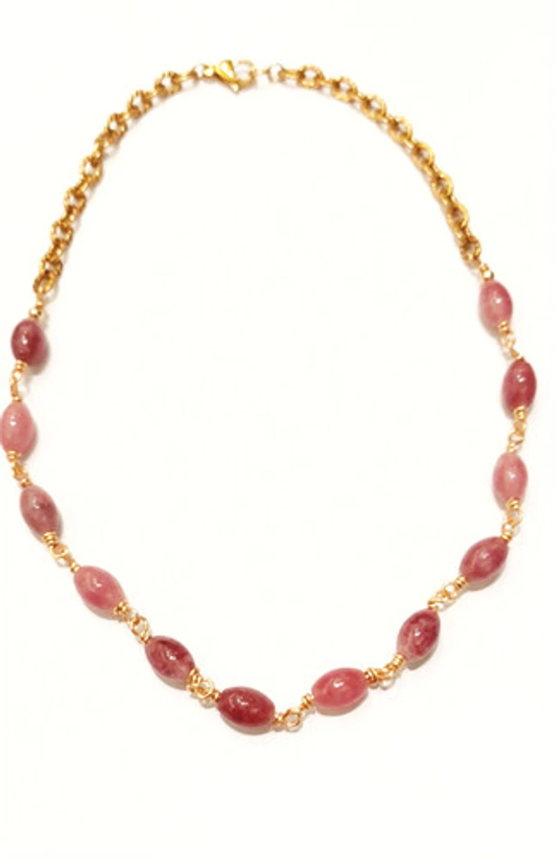 Natural Strawberry Quartz Necklace 