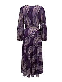 Purple Chiffon Midi Dress
