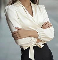 Satin Wrap Blouse