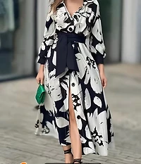 Black&White Floral Dress