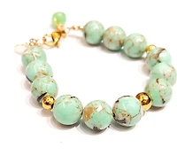 Natural Green Golden  Thread Stone Bracelet