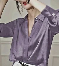 Light Purple  Satin-Finish Shir