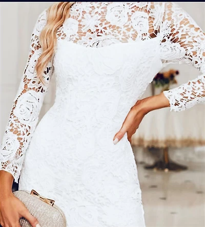 White Elegant Lace Dress