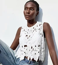 White Floral Lace Top