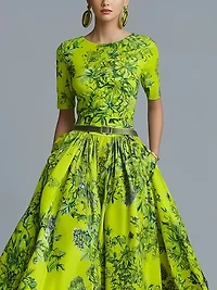 Elegant Floral  Print Maxi Dress