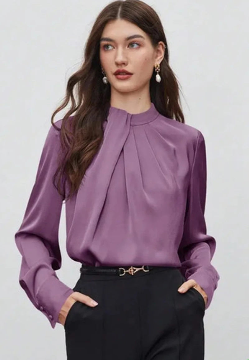 Asymmetrical Collar Blouse