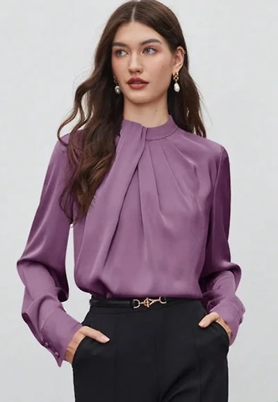 Asymmetrical Collar Blouse