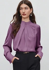 Asymmetrical Collar Blouse