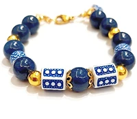 Blue Lapis Lasuli  Bracelet Drum Porcelain